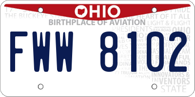OH license plate FWW8102