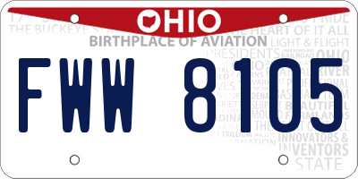 OH license plate FWW8105