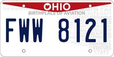 OH license plate FWW8121