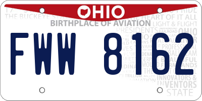 OH license plate FWW8162