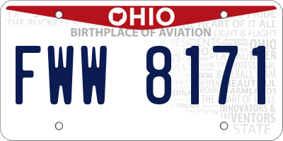 OH license plate FWW8171