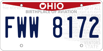 OH license plate FWW8172