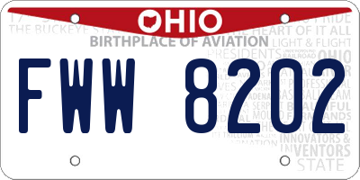 OH license plate FWW8202
