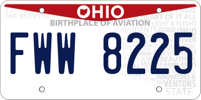 OH license plate FWW8225
