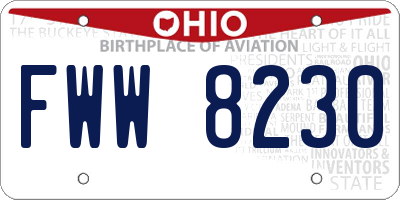 OH license plate FWW8230