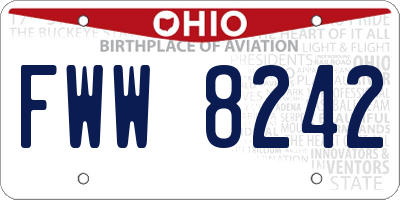 OH license plate FWW8242