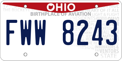 OH license plate FWW8243