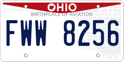 OH license plate FWW8256