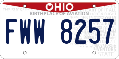 OH license plate FWW8257
