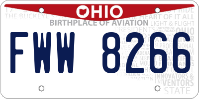 OH license plate FWW8266