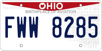 OH license plate FWW8285