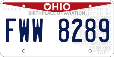 OH license plate FWW8289