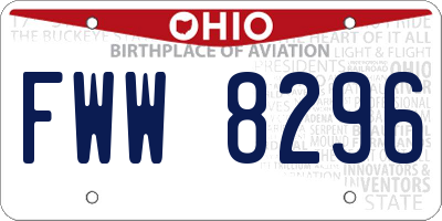 OH license plate FWW8296