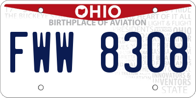 OH license plate FWW8308