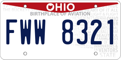 OH license plate FWW8321