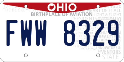 OH license plate FWW8329