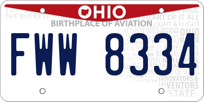 OH license plate FWW8334