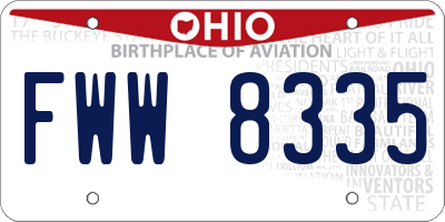 OH license plate FWW8335