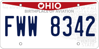 OH license plate FWW8342
