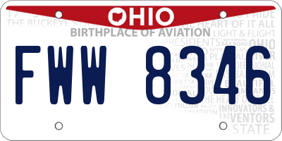 OH license plate FWW8346