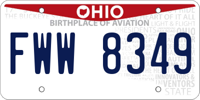 OH license plate FWW8349