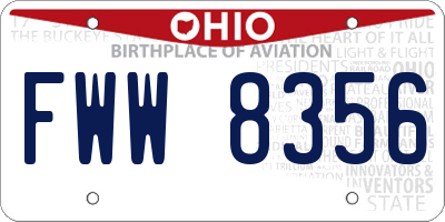 OH license plate FWW8356