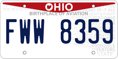 OH license plate FWW8359