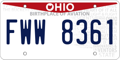 OH license plate FWW8361