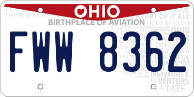 OH license plate FWW8362