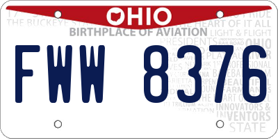 OH license plate FWW8376