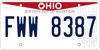 OH license plate FWW8387