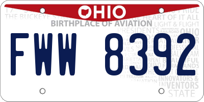 OH license plate FWW8392