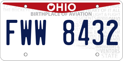 OH license plate FWW8432