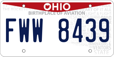 OH license plate FWW8439