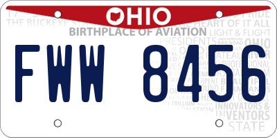 OH license plate FWW8456