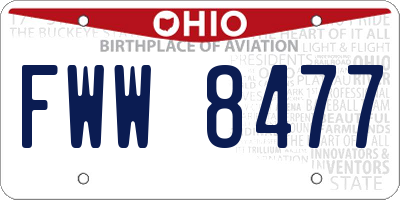 OH license plate FWW8477