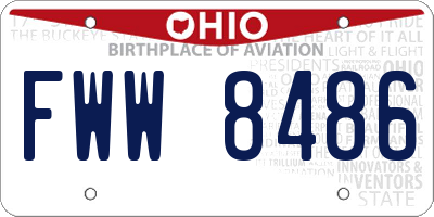 OH license plate FWW8486