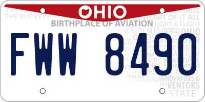 OH license plate FWW8490