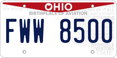 OH license plate FWW8500