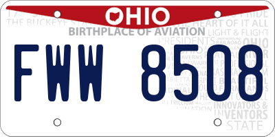 OH license plate FWW8508