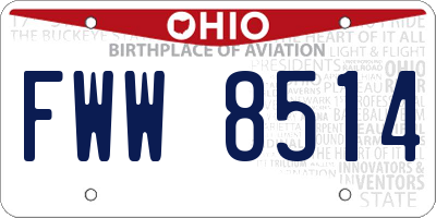 OH license plate FWW8514