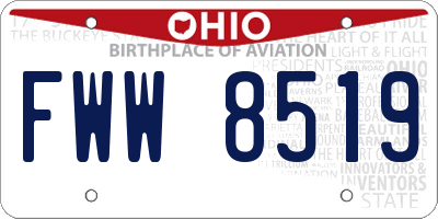 OH license plate FWW8519