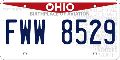 OH license plate FWW8529