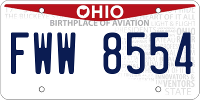 OH license plate FWW8554