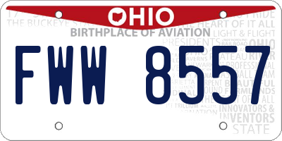 OH license plate FWW8557