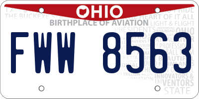 OH license plate FWW8563