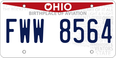 OH license plate FWW8564
