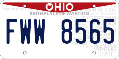 OH license plate FWW8565