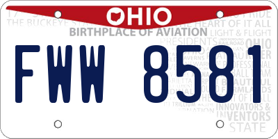 OH license plate FWW8581