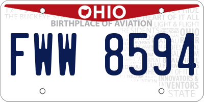 OH license plate FWW8594
